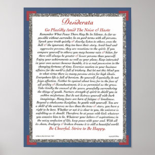 DESIDERATAaffisch vid max Ehrmann-Utöva Poster