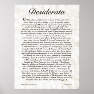 DESIDERATAaffischen vid max Ehrmann MÅNGA Poster