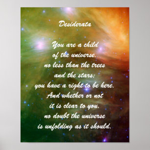 Desideratabarn av universum poster