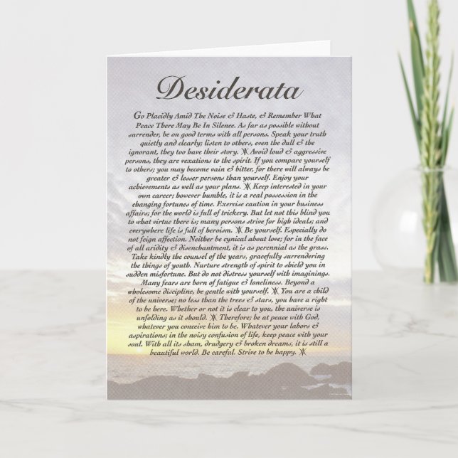 DESIDERATACard=Ocean solnedgång Kort (Framsida)