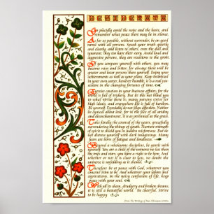 Desideratadikt av max Ehrmann räcker Calligraphy Poster