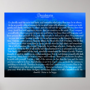 Desideratadikt på det magical blåttträd poster