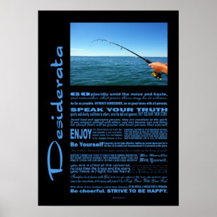 Desideratadikt som fiskar i mittet av hav poster