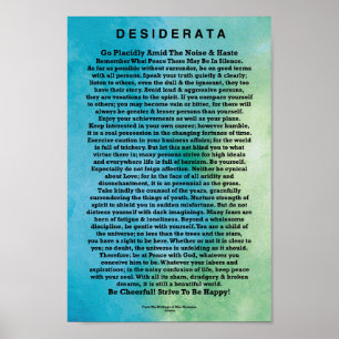 Desideratadikt vid den max Ehrmann abstrakt Poster
