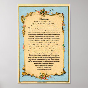 Desideratadikt vid den max Ehrmann Paris vykortet Poster