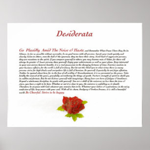 Desideratadikt vid max Ehrmann Poster