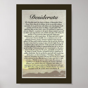 DESIDERATAdikt vid max Ehrmann Poster
