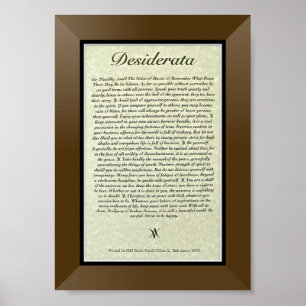 DESIDERATAdikt vid max Ehrmann Poster