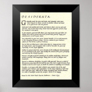 DESIDERATAdikt vid max Ehrmann Poster