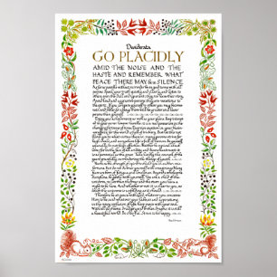 Desideratadikt vid max Ehrmann vildblommar Poster
