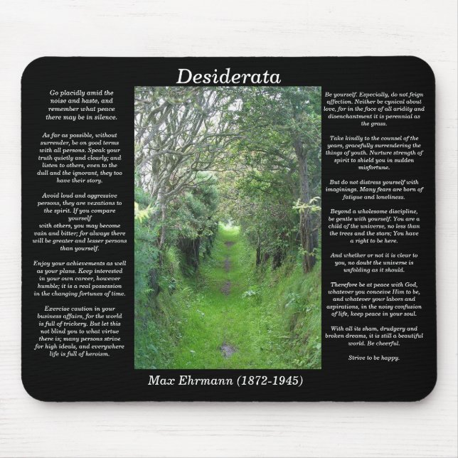 DESIDERATAgräsväg Mousepad Musmatta (Framsidan)