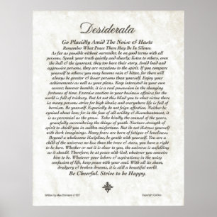 DESIDERATAPoem=Max Ehrmann=Parchment samling Poster
