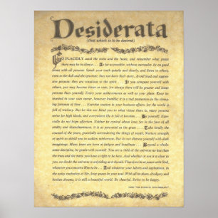 DESIDERATAPoem=Max Ehrmann=Parchment samling Poster
