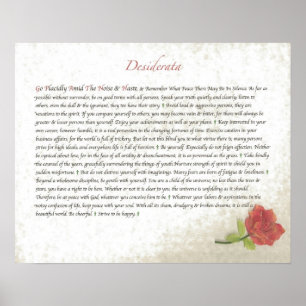 DESIDERATAröd ros Poster