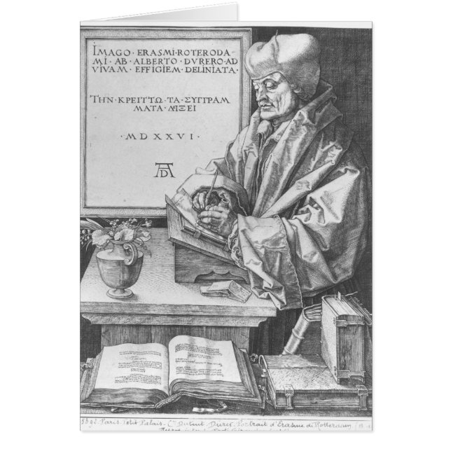 Desiderius Erasmus of Rotterdam, 1526 Hälsningskort (Framsidan)