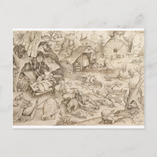 Desidia (Sloth) av Pieter Bruegel the Elder Vykort