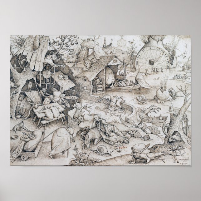 Desidia (Sloth), Pieter Bruegel Poster (Framsidan)