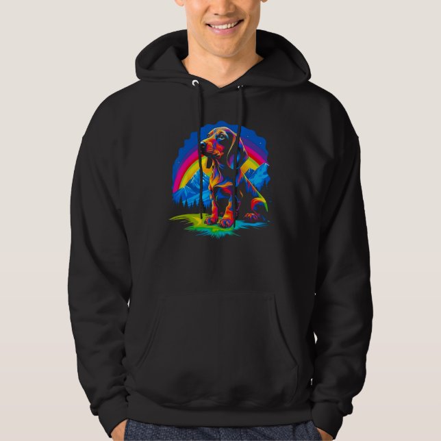 Desig Dachshund Hund Hoodie (Framsida)