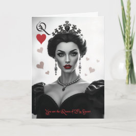 Design 02 Queen of My Heart Valentine Card Inbjudan