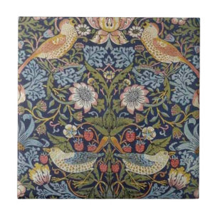 Design 1883 för William Morris jordgubbetjuv Kakelplatta
