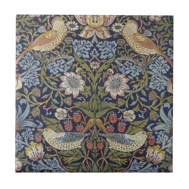 Design 1883 för William Morris jordgubbetjuv Kakelplatta (Framsidan)