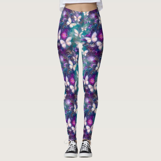 Design 1 för en mystisk fjärilsserie leggings (Framsida)