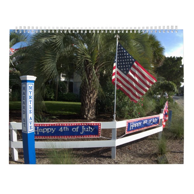 Design 1 för kalender för vägg för Pawleys ö stor (Baksida)