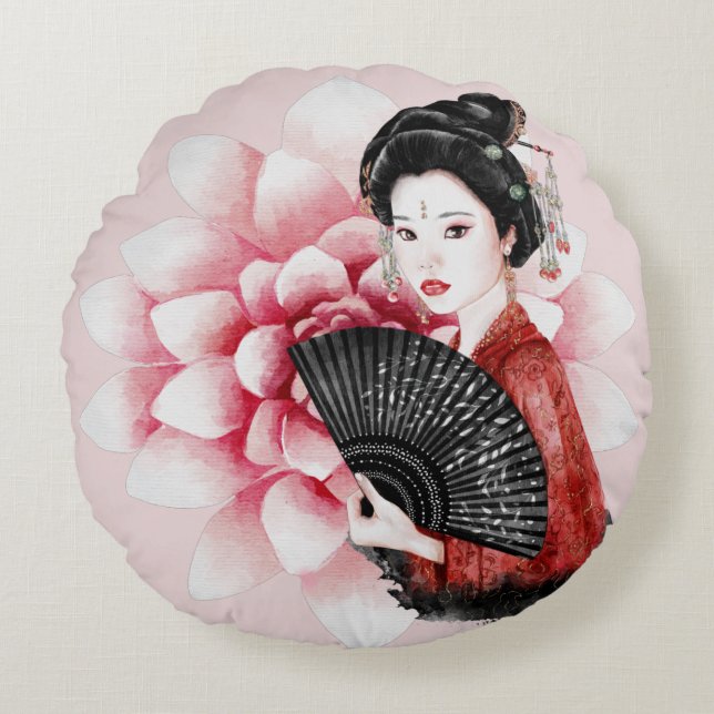Design 34 för Okinawa-serien Rund Kudde (Framsidan)