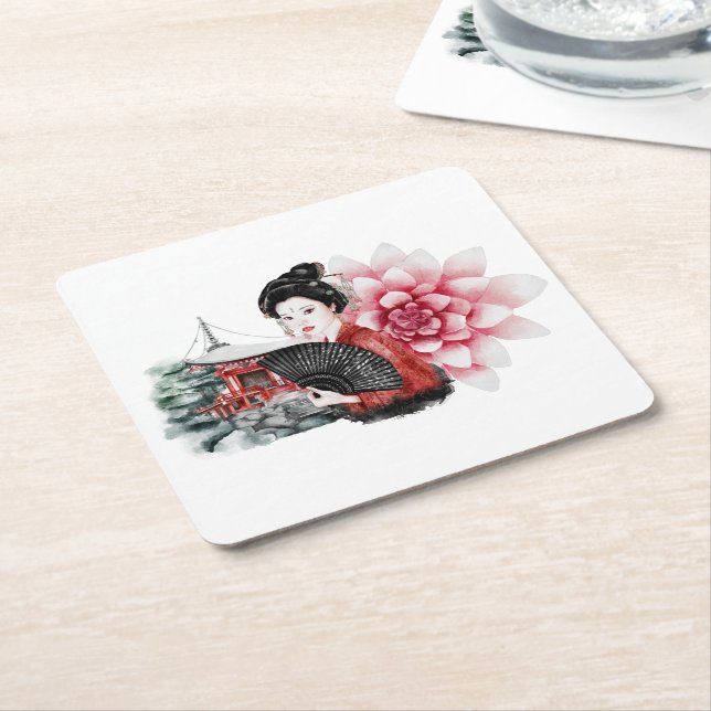 Design 36 för Okinawa-serien Underlägg Papper Kvadrat (Vinklad)