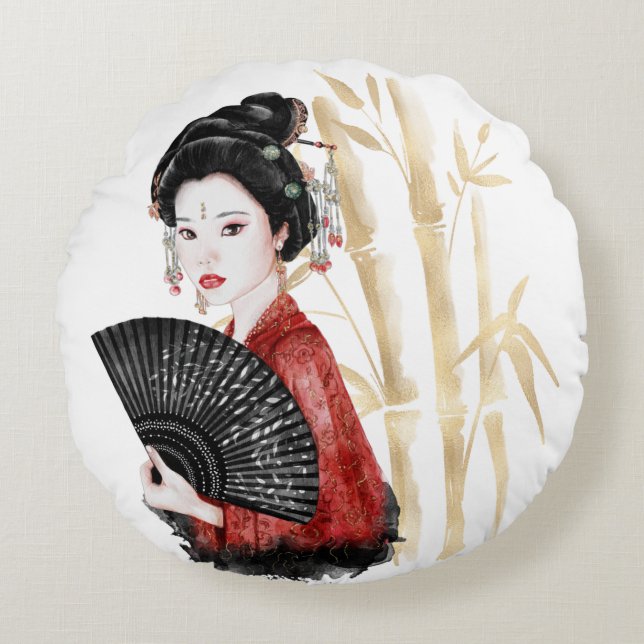 Design 39 för Okinawa-serien Rund Kudde (Framsidan)