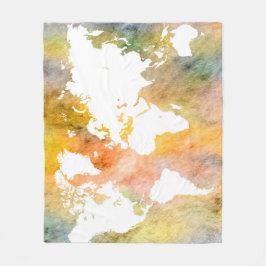 Design 63 orange för världskarta fleecefilt