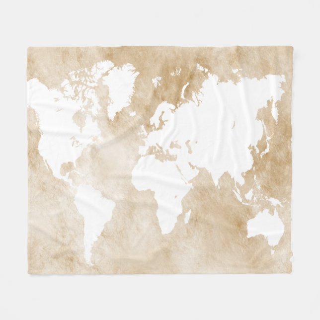 Design 82 världskarta fleecefilt (Framsidan (Horisontell))
