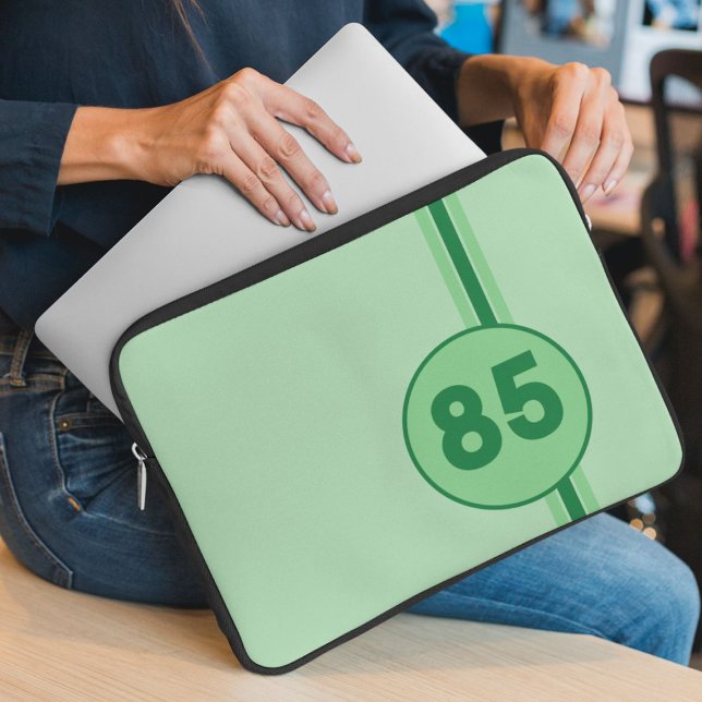 Design 85 i grönt om myntgrönt med rand laptop fodral (Skapare uppladdad)