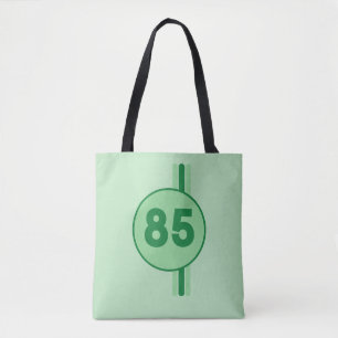 Design 85 i grönt på mintgrön med ränder tygkasse