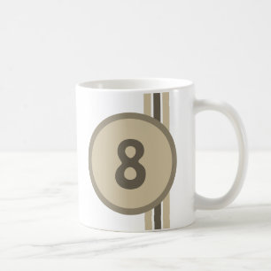 Design 8 i beige med rand på sand kaffemugg