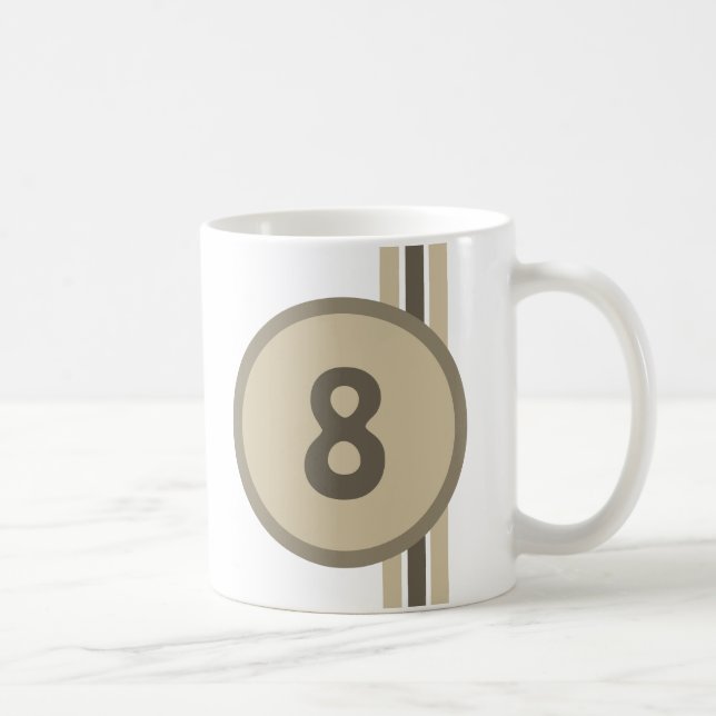 Design 8 i beige med rand på sand kaffemugg (Höger)