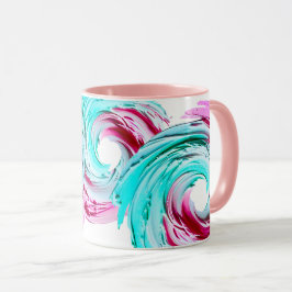 Design Abstrait aux Couleurs Pastel. Mugg