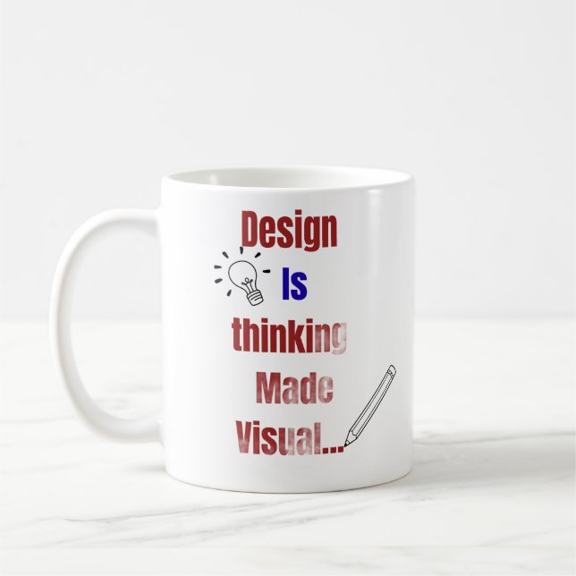 Design är tänkande gjort visuellt – Minimal grafis Kaffemugg (Vänster)