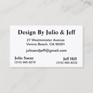 Design av Julio & Jeff Visitkort