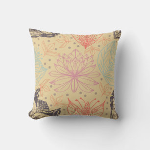 Design av Lotus Flower-Trendiget Rosa Kudde