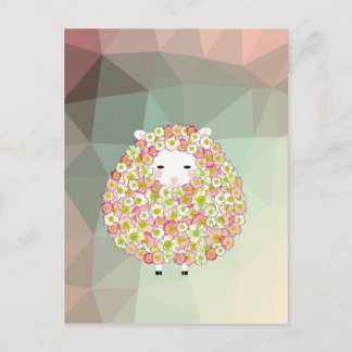 Design av pastelltat blomningsfår vykort