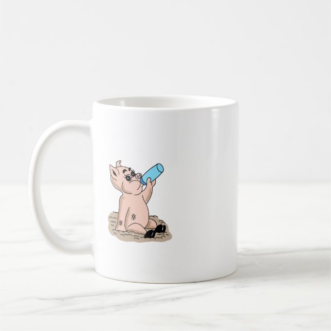 Design av Tecknaden Baby Pig Coffee Mugg (Vänster)