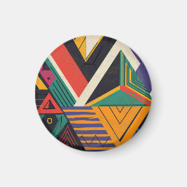 Design av trianglar i livfulla färger med mönster magnet