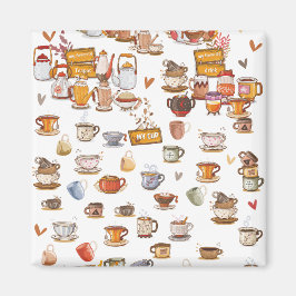 Design Av Vackra Glasögon, Tekannor, Kopp & Mer Magnet