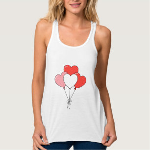 design av valentinballonga hjärta t shirt linne med racerback