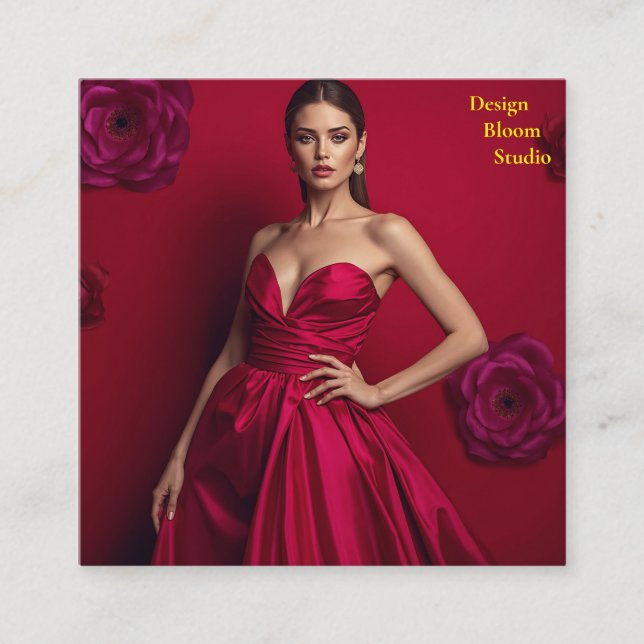 Design Bloom Studio Business Card Fyrkantigt Visitkort (Framsida)