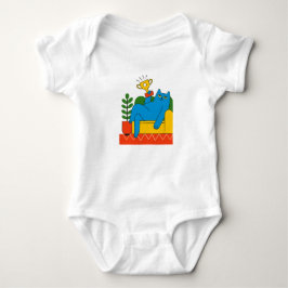 Design - Blue Cat Trophy Lounger - T-Shirt Bebis