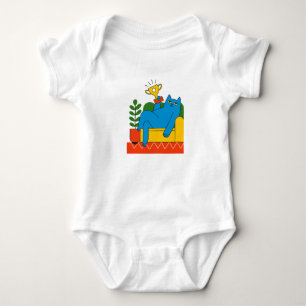 Design - Blue Cat Trophy Lounger - T-Shirt Bebis