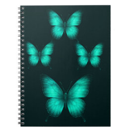 DESIGN BORBOLETAS VERDES Caderno Espiral com Foto Anteckningsbok