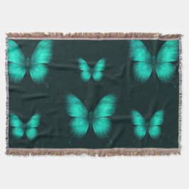 DESIGN BORBOLETAS  VERDES COBERTOR FILT